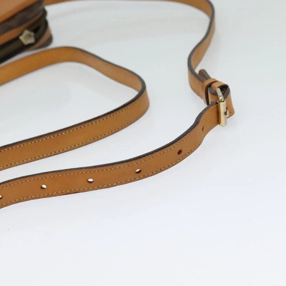 CELINE Macadam Canvas Shoulder Bag PVC Leather Brown Gold Auth - Picture 7 of 16